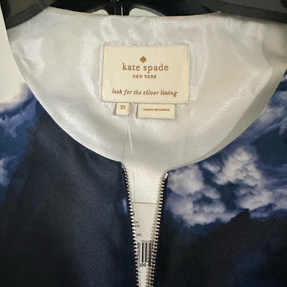 Kate Spade Navy and White Cloud Print Dress